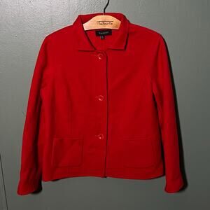 Talbots Classic Red Wool Blend Blazer Jacket Size 8